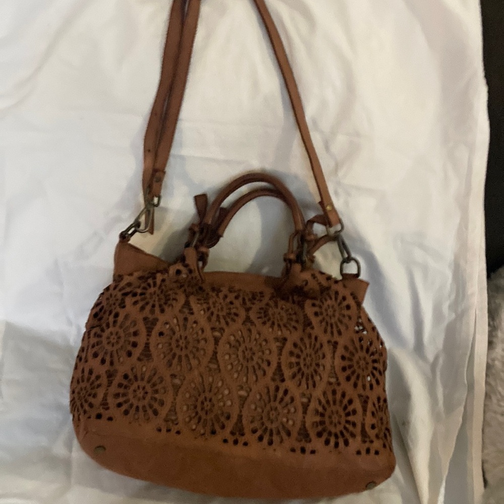 COSTANZA ROTA LACE PATTERN SOFT LEATHER BAG L